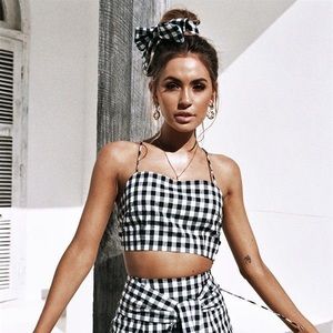 RIA gingham top sabo skirt